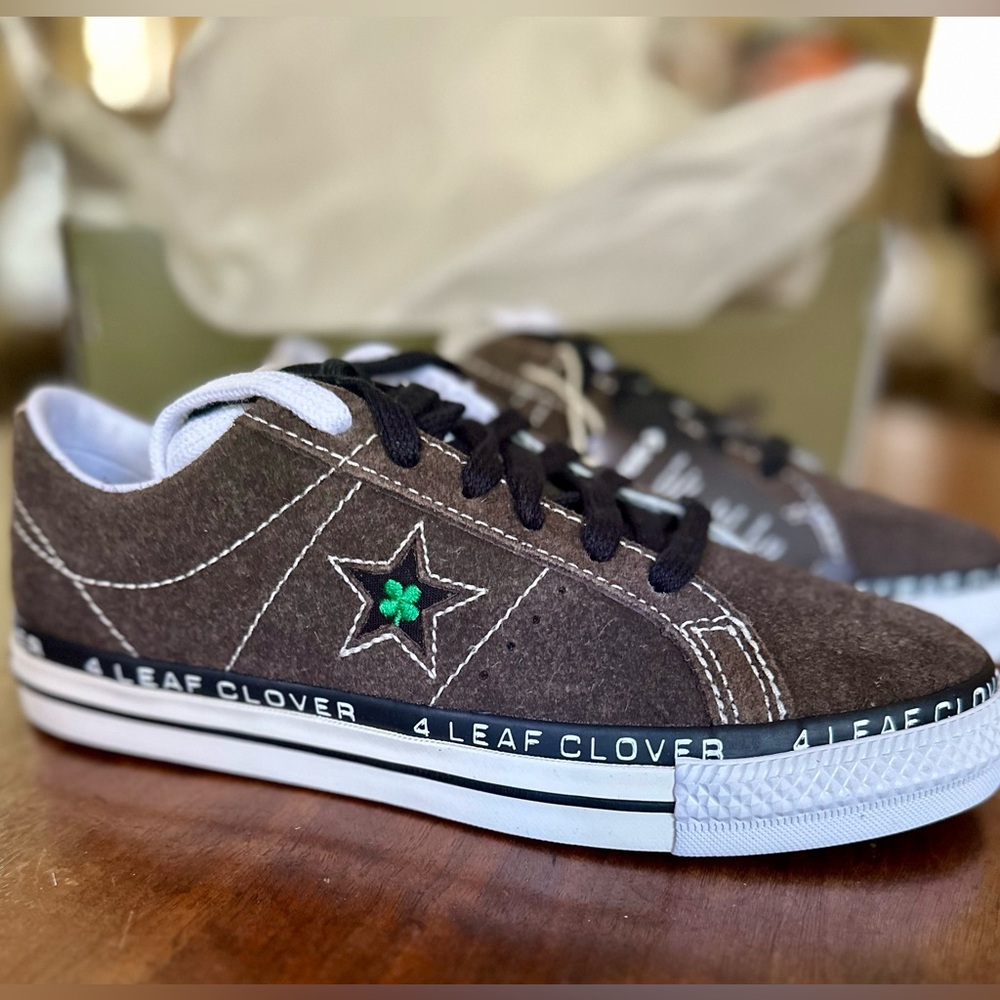 NIB Converse x Patta One Star Pro Limited Edition 4-Leaf Clover Suede 5M/6.5W